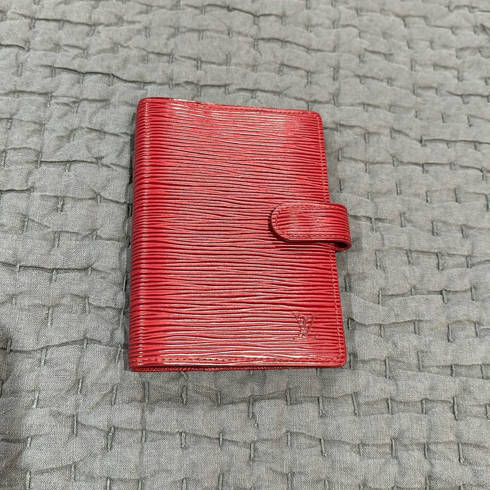 Louis Vuitton Red Epi Agenda/Passport Holder Authentic
